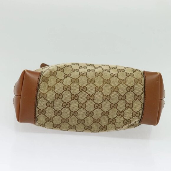 GUCCI GG Canvas Web Sherry Line Shoulder Bag Beige Gold - Picture 9 of 15